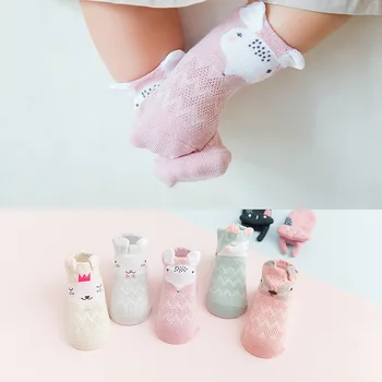 10 двойки/лот, Летни мрежести чорапи за новородено, Бебешки Сладки Чорапи с анимационни герои За Момичета, Тънки Меки памучни чорапи за момчета, детски Чорапи за бебета