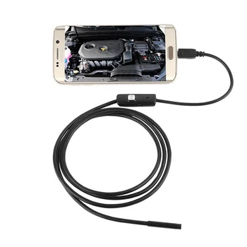 2 M 1 M 5.5 мм 7 мм Ендоскоп Помещение Гъвкава Водоустойчива IP67 Инспекция Бороскоп Помещение за Android PC Лаптоп С 6 Led Регулируема