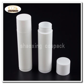 200шт LB01 4,2 г празни бели кръгли празни контейнери за балсам за устни опаковка, бели полипропиленови екологично чисти тръби за балсам за устни