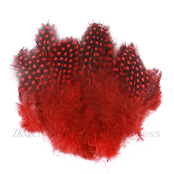 5-10 см (2.4 инча) от естествена перо токачки, 100 бр., оцветени в червено, домашно сватбена украса 
