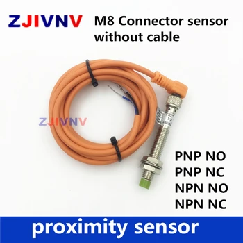 5 бр. Сензор за близост тип конектор M8 нормално отворен индуктивен датчик PNP, без постоянен ток 3 жици, без кабел.