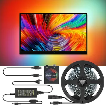 5 В WS2812B USB Led Лента 5050 RGB Dream Color Ambient TV Комплект За Настолен КОМПЮТЪР Фоновото Осветление на Екрана 1 М 2 М 3 М 4 М И 5 М