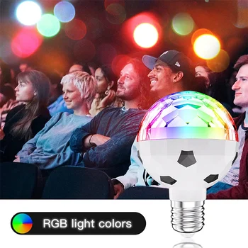 6 W RGB Цветен Магически Топка за Дискотеки, Лампа за Парти, на База E27, Въртящи Футболен Декоративна нощна светлина за Спални, Фоайе, Нова Година AC100-240V