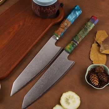 67 Слоеве дамасской стомана VG10, стабилизирани дръжка от дърво и смола, с Кухненски Нож за рязане на зеленчуци, събиране на Fuit, Нож за хляб и Риба