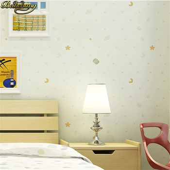 beibehang Децата се поръсва със златни звезди тапети за стените, 3 d Спалня момчета момичета детски хол украса 3D луната тапети