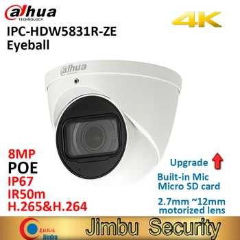Dahua IPC-HDW5831R-ЗЕ 4K IP камера 8MP IR50m Eyeball POE 2,7 мм ~ 12 mm моторизиран обектив Вграден микрофон система за видеонаблюдение камера за видео уеб камера