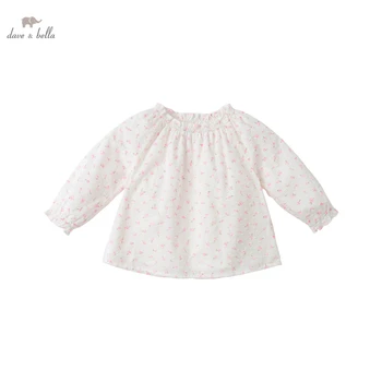 DB16740 дейв bella/ пролетни модни ризи с флорални принтом за малки момичета, върхове за деца, детски дрехи с високо качество