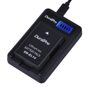 DuraPro 1 бр. EN-EL14 ENEL14 EN-EL14 + USB с LCD Дисплей Зарядно Устройство За Nikon D3100 D3200 D5100 D5200 DF P7000 P7100 P7200 P7700 P7800 Камера