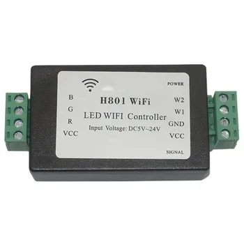 H801 RGBW WiFi led Контролер за RGBW led лента с подсветка DC5-24V вход; 4CH * 4A изход Led RGB Контролер 5050 2835 лента 3528