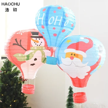 HAOCHU 2 елемента от 30 см, 40 см, Ръчно изработени Хартиен Фенер Балон Рисунка на Снежен човек, Дядо Коледа нова година Фестивалът е Събитие Украса