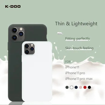 K-Ду тънък калъф от течен силиций, тънък калъф за телефон, безопасен материал, защитен силиконов гел за iPhone 11/11 pro/11 promax