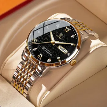 POEDAGAR 2022 нови бизнес тънък водоустойчив мъжки часовник с календар, кварцов мъжки часовник за мъже, стоманена каишка, светещи мъжки ръчен часовник