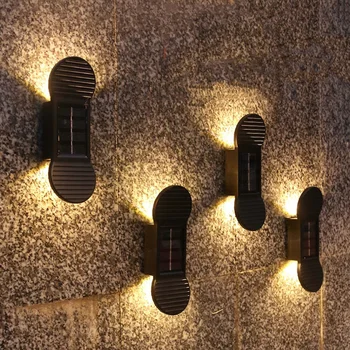 Thrisdar Слънчев Led монтиран на стената Лампа, Открит Водоустойчив Слънчева Градина на Верандата на Оградата Светлини за Балкона Задния Двор Пейзаж Слънчев, с монтиран на стената Лампа
