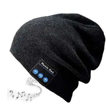UNCJC Hi-Res Bluetooth Шапка Слушалки Безжични Вязаная Музикална Шапка Слушалки Спортна шапка за Мъже и Жени Фестивални Подаръци Прическа