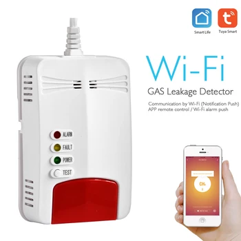 Wi-Fi Детектор за ГАЗ Аларма Wi-Fi Естествена Изтичане на Горими Газ Детектор За Sasha Smart life