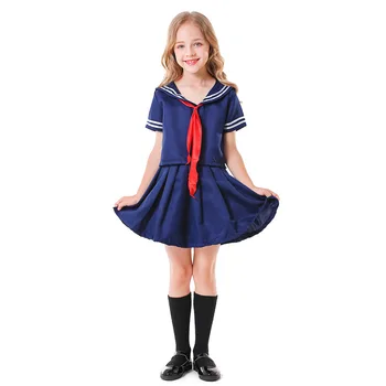 Xinkun/детска училищна форма на JECHO в стила на японското аниме, дрехи за родители и Деца, тъмно синьо плиссированная Пола с цепка в морски стил