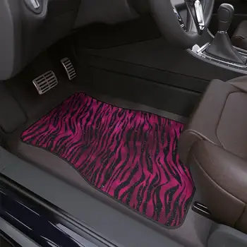 автомобилни постелки в ивица с дивата розова зеброй, 1 бр.| дизайн във формата на животни |розов и черен принт под формата на зебра | авто акцент| автомобилен аксесоар| идея за подарък