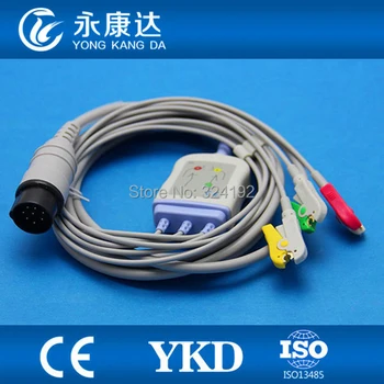 Безплатна доставка съвместим за Nihon Kohden едно парче кабел за ЕКГ пациенти серия с изводите, 8pin кабел за ЕКГ
