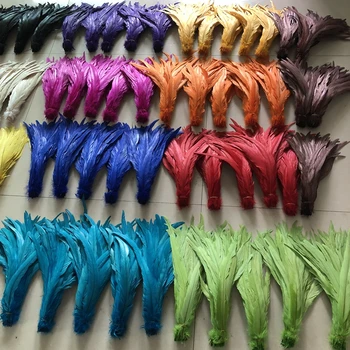 Безплатна доставка, цветно перо от опашката на Петела, 500 бр./лот, тъмно синьо, тъмно зелено кокоше перо, перо за украса на 20-25 см