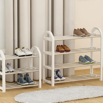 Бели Прости Обувные Шкафове Открит Портативен Дизайн Spaace Saaving Многопластови Стелажи За Съхранение На Обувки Gabinete Мебелите За Дневна
