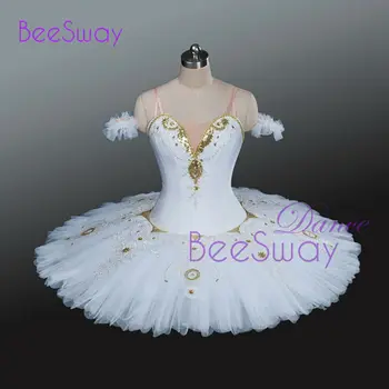 Белият балет дрехи за момичета, Класическа балетна Пакетче, Балерина, Конкурсната балетната поличка, бяла балетное рокля 