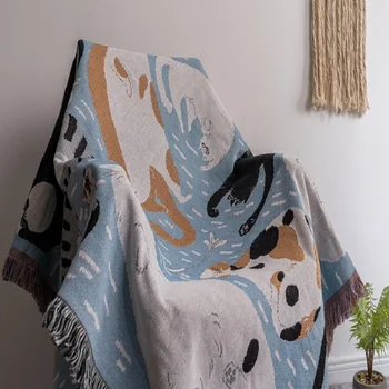 Директна Доставка Разтегателен Одеало за Хола Калъф Вязаная Конец Наметала разтегателен кърпи, покривала за мека мебел картун котка вкъщи