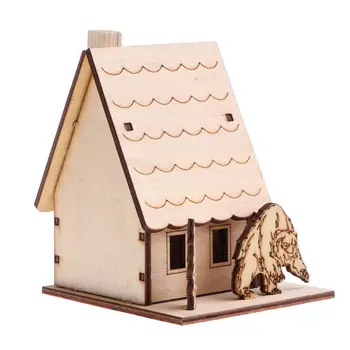 Дървени Играчки - 3D Пъзел - Мини Модел на Къщата се Съберат за Децата