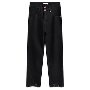 Евтини едро 2021 пролет лято есен с нови модни ежедневни дамски Дънкови Панталони, женски OL черни дънки BAy1031