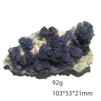 Извадка от минерален кристал 92гр C2-2 от естествен син флуорит от Яогансянь, ПРОВИНЦИЯ Хунан, КИТАЙ