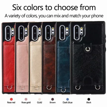 Калъф За Samsung Galaxy Note 10 Plus 5G Note 8 Note 9 Калъф за носене, Слот за карта кожена презрамка за носене-портфейл за Galaxy Note 10 Plus