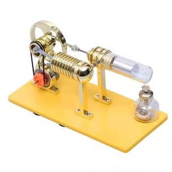 Модел на Генератора на Двигателя на Стърлинг ENJOMOR Gamma С Led Подсветка Ентусиасти Технологии САМ Assembly Toy Kit