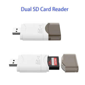 Мултифункционален Четец на карти Plug and Play MMC/SDHC/SD/SDXC Двоен Четец на карти SD за PC Адаптер за Лаптоп USB конвертор Високоскоростен Адаптер