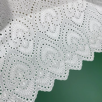 Нова бяла куха тъкан по цялата ширина с двустранно позициониране, цветя, облекло, пердета, покривки за маси, плат с ширина 130 см