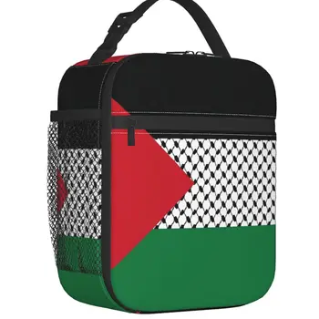 Палестинският Флаг Изолирано Чанта За Обяд Палестинското Hatta Куфия Кеффия С Шарките На Топлинен Охладител Чанта За Обяд На Деца И Ученици