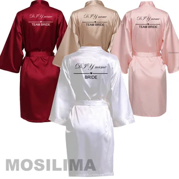 Пижама-кимоно по поръчка, 21 цвят, сватбена рокля, приятелка на булката, сестра, текст за поръчка-подарък