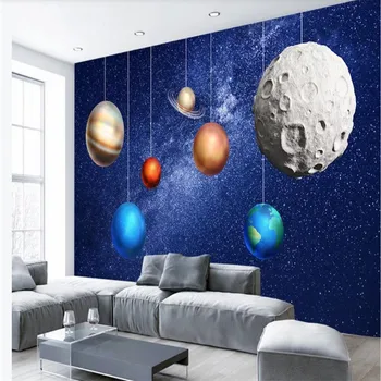 Потребителски тапети вселена космос планета детска стая фон на стената пълна водоустойчив материал