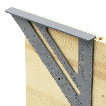 Правило на Триъгълника Обикновено Ъгъла на Сгъстяване на 90 градуса Правило Дърводелец От Алуминиева Сплав Измерване на Квадратна Линия на Инструмента За Маркиране Инструмент За Измерване на