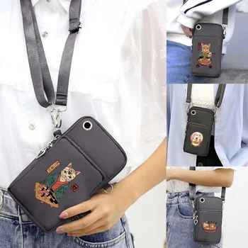 Чанта за носене на телефона, Чанта за носене iPhone/Huawei/xiaomi, дамски Чанти, Дамски Портфейл, Клатч, Чантата за мобилен телефон, Чанта на рамото, Японски Котешки модел