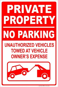 Частната собственост е забранено да паркират и да влачите и пускате автомобилна стикер на предното стъкло Стикер на мотоциклет Висококачествени виниловую капака на Водоустойчиви PVC