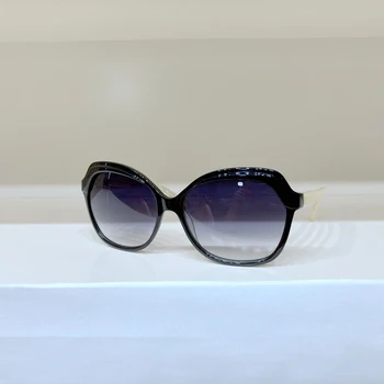 Черна Дограма Бели Глезена Градиентные Сиви лещи Висококачествени Дамски Слънчеви очила Модерен Мъжки слънчеви Очила по Рецепта
